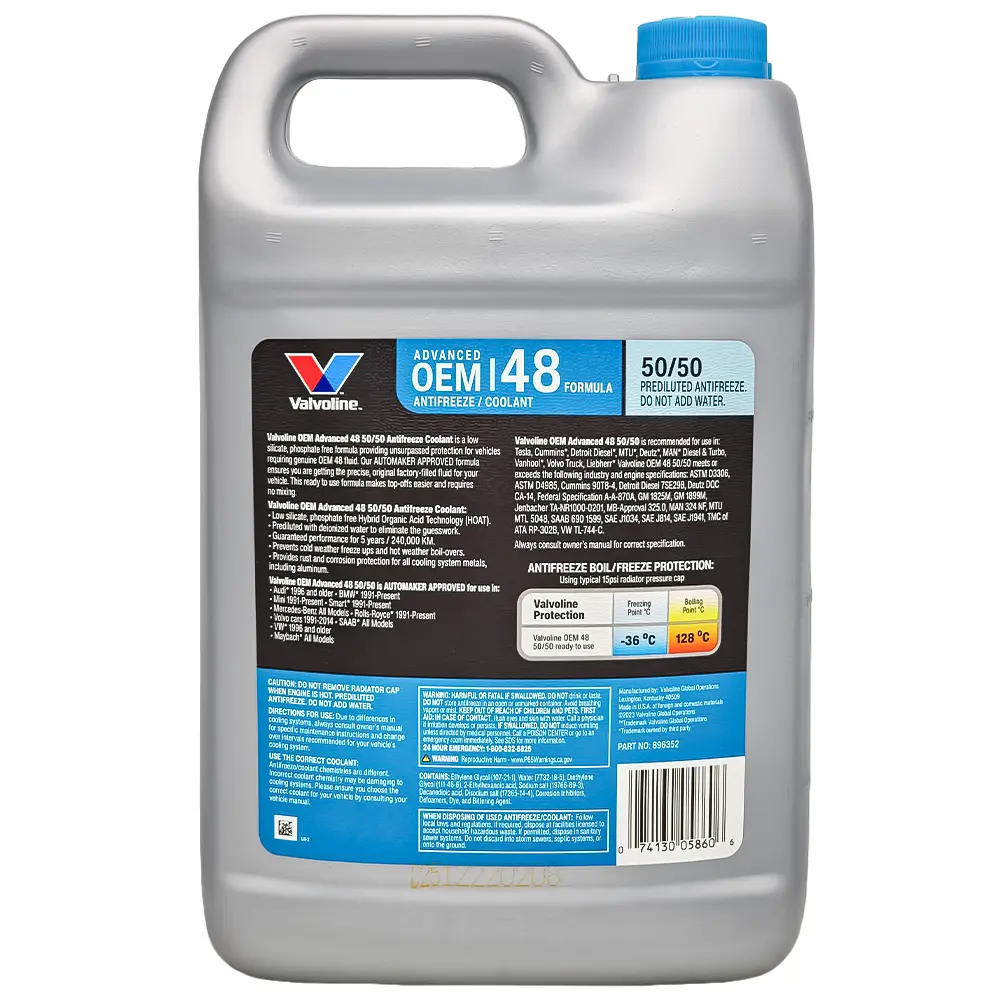 کولانت و ضدیخ والوالین آبی Valvoline OEM 48 حجم 3.78 لیتر