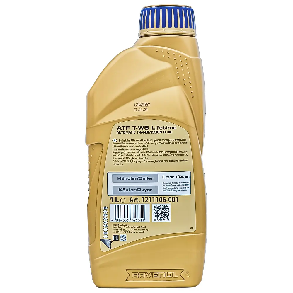 روغن گیربکس اتوماتیک راونول ATF T-WS Lifetime