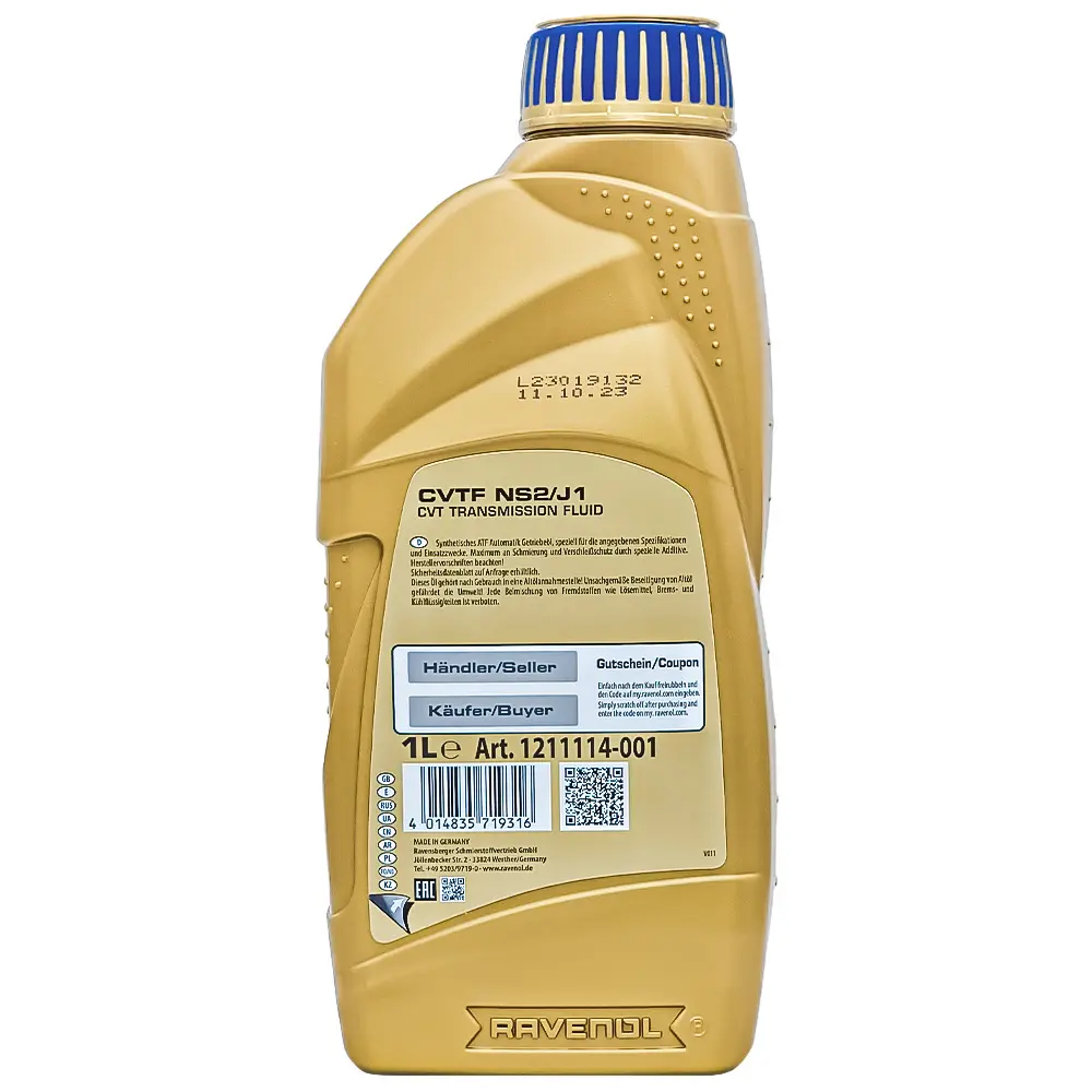 روغن گیربکس اتوماتیک راونول CVTF NS2/J1 حجم 1 لیتر