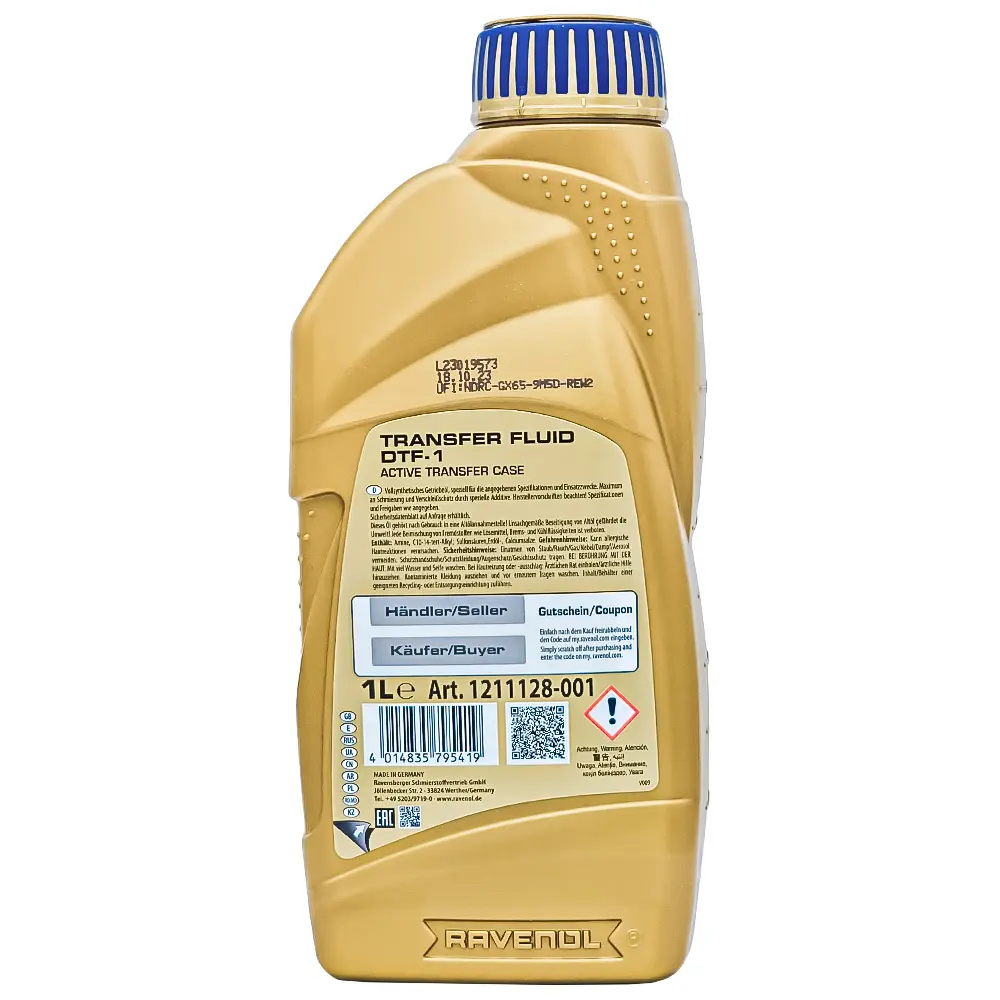 روغن هیدرولیک ترانسفر راونول DTF.1 حجم 1 لیتر