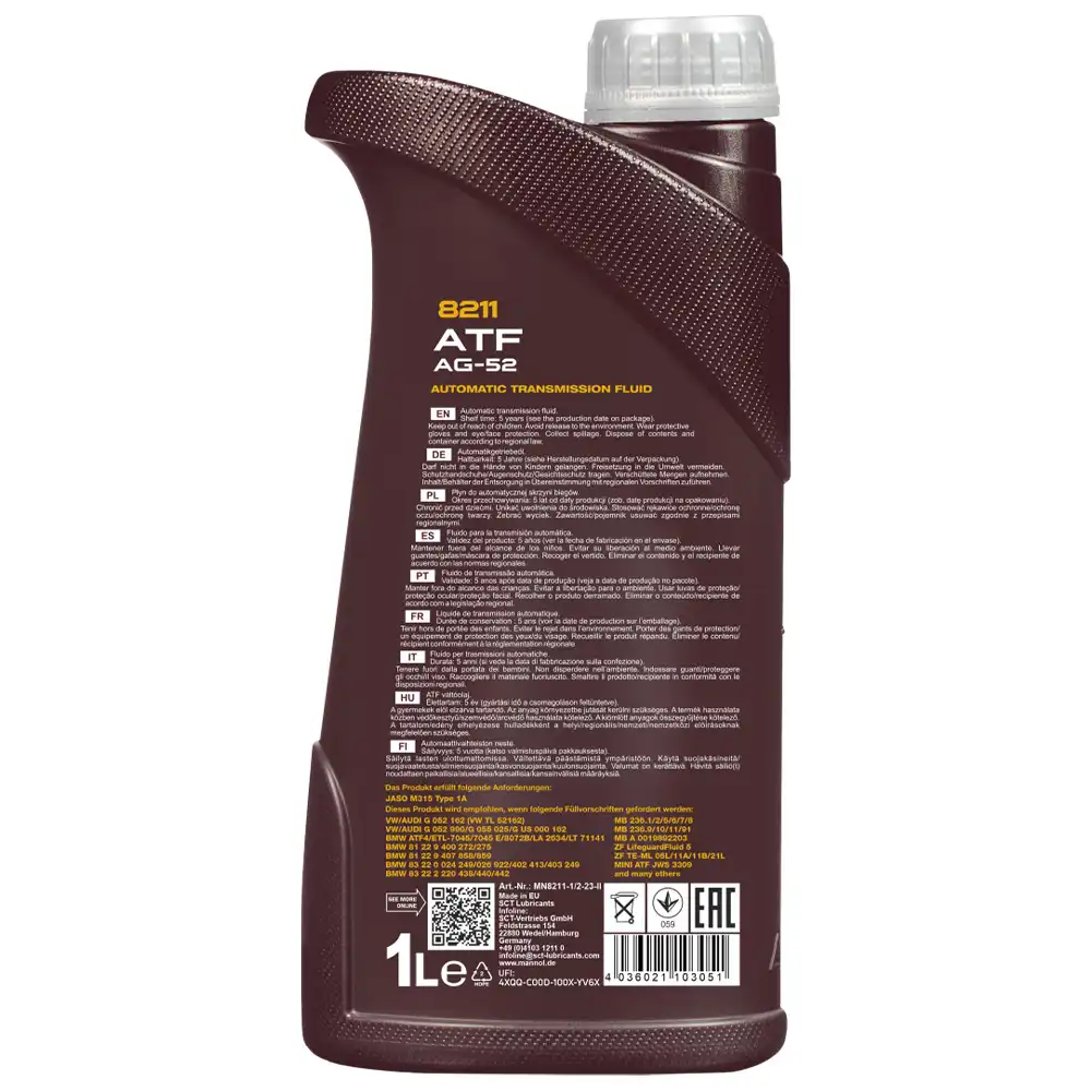 روغن گیربکس اتوماتیک مانول AG52 حجم 1 لیتر