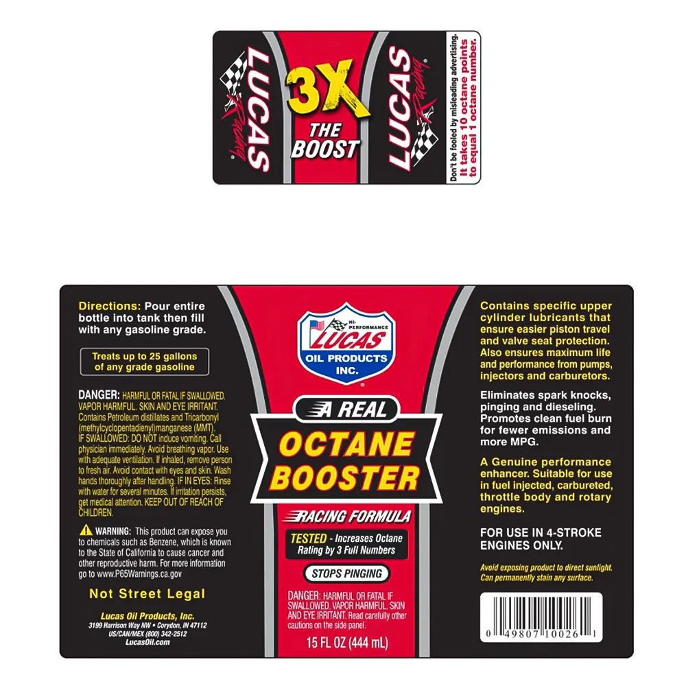 مکمل بنزین و اکتان بوستر لوکاس 444ml 3x The Boost