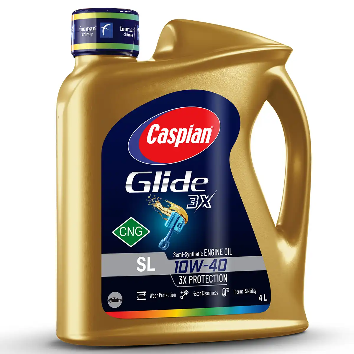 روغن موتور دوگانه سوز کاسپین CNG 10W40 SL حجم 4 لیتر